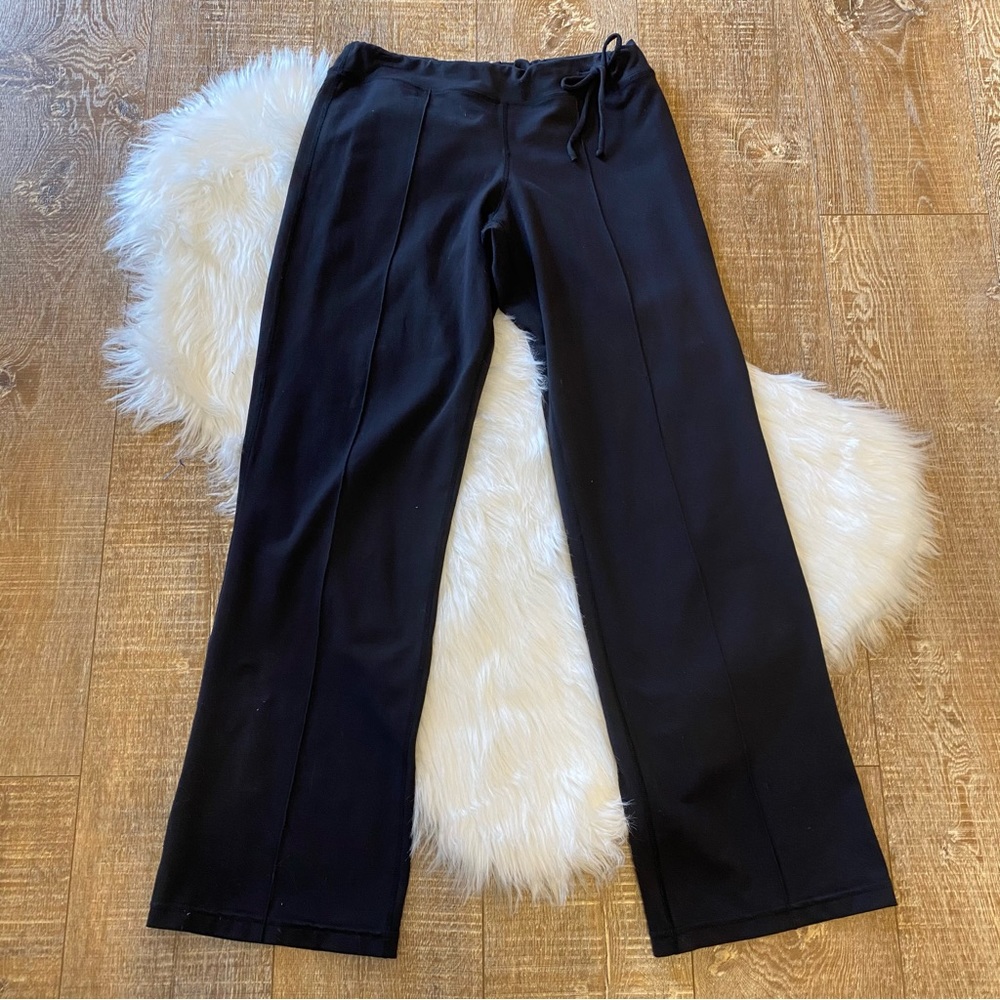Prana Drawstring Waist Wide Leg Yoga Pants Black Size Medium